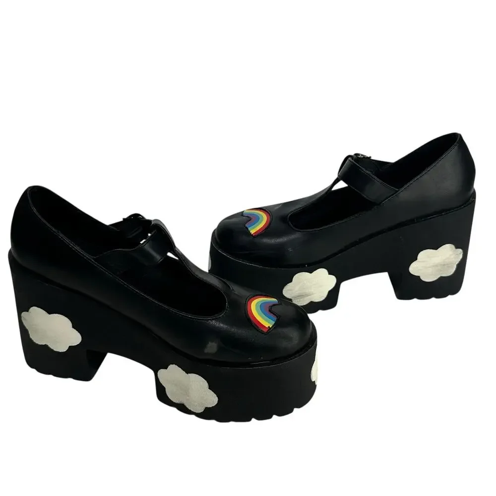 Hot Topic Black Rainbow Platform Heels - Picture 6 of 9